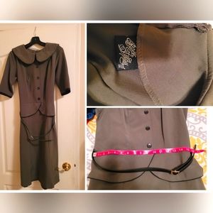 Rock Steady Army Green Peplum Dress